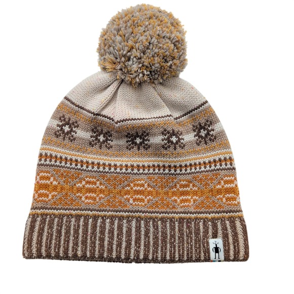 Smartwool Chair Lift Beanie‎ Pom Pom Hat Unisex Neutrals Brown OS Winter Skiing main image 4